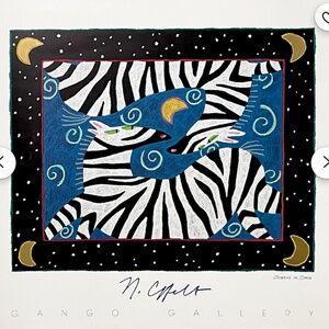 Vintage ZEBRAS IN SPACE by Nancy Coffelt